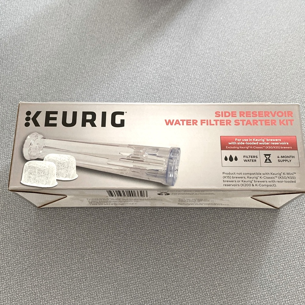 New in box Keurig side reservoir Water Filter Starter Kit